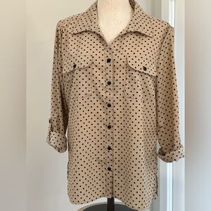 Polka Dot Button-Up Shirt